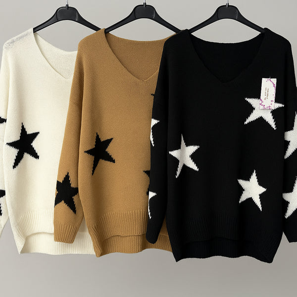 ⭐ Oversize Pullover „Star Magic“ – Italian Fashion Gr S-XXXL